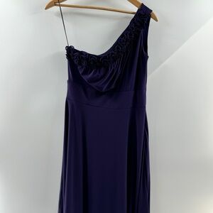 Onyx Nite by Wendye Chaitin Purple Ruffled One-Shoulder Dress – Size 6